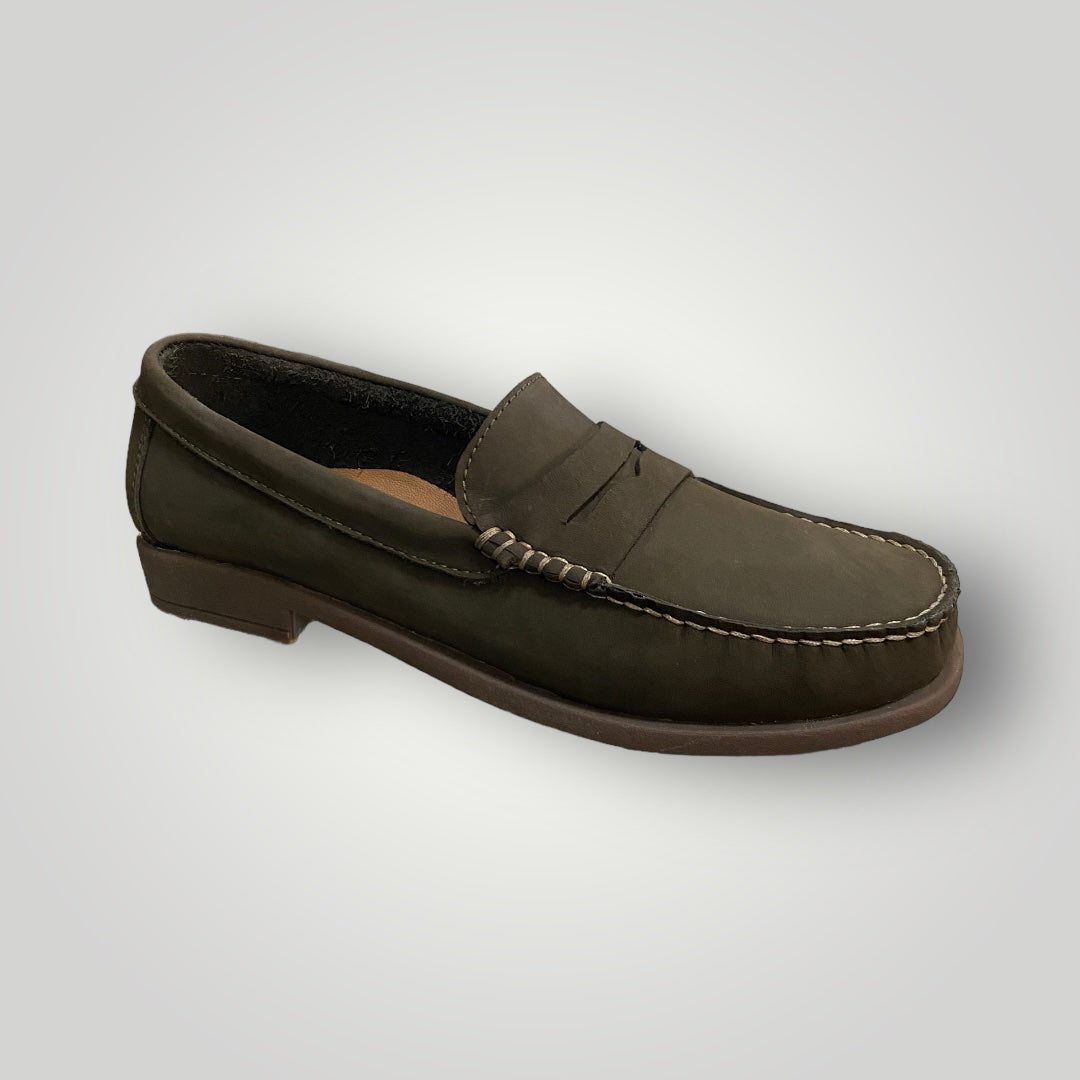 Men's Penny Loafer Nubuck Army Green