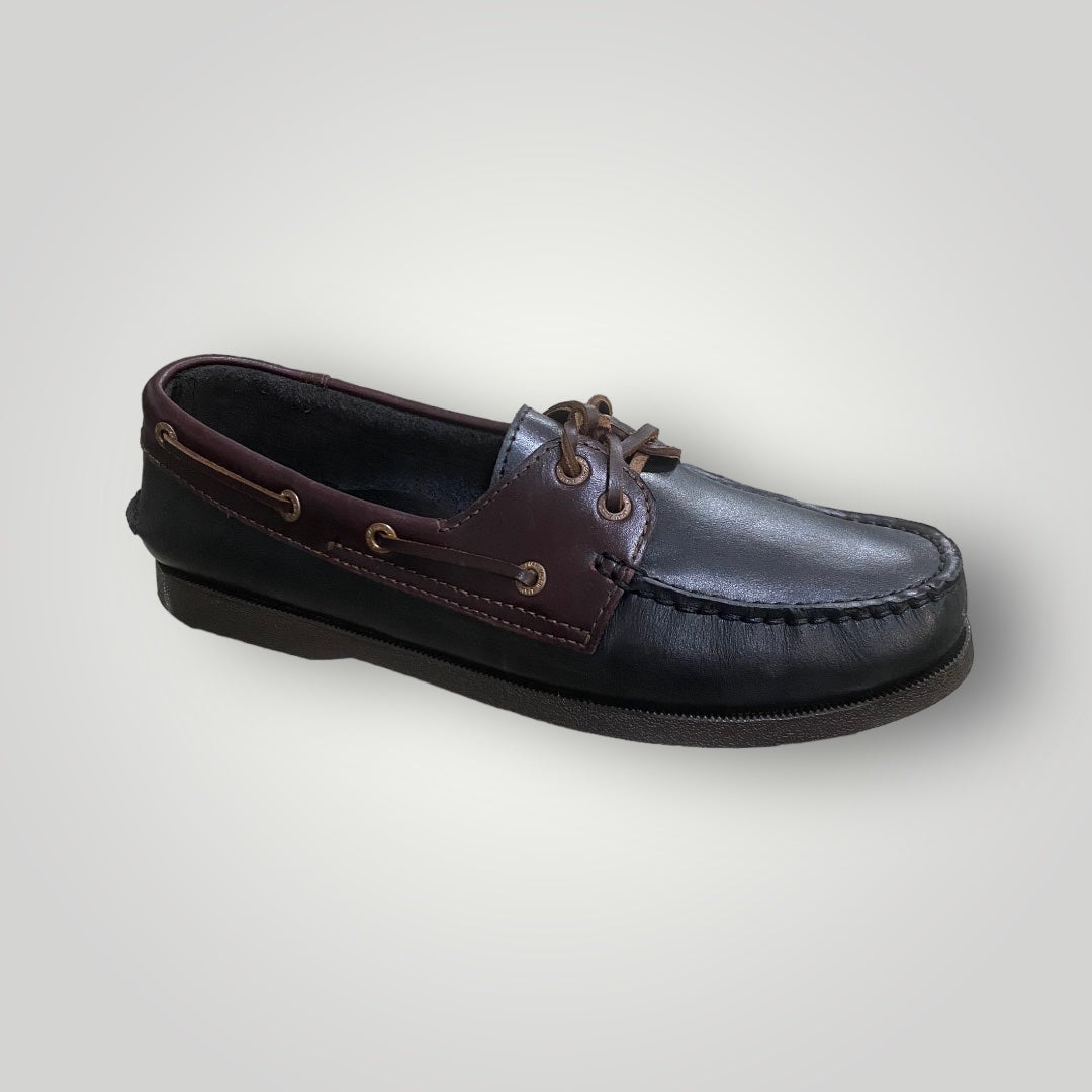 Men's Black/Burgundy Boat Shoe