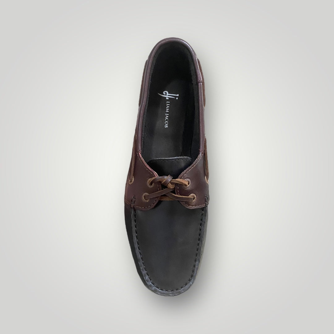 Men's Black/Burgundy Boat Shoe