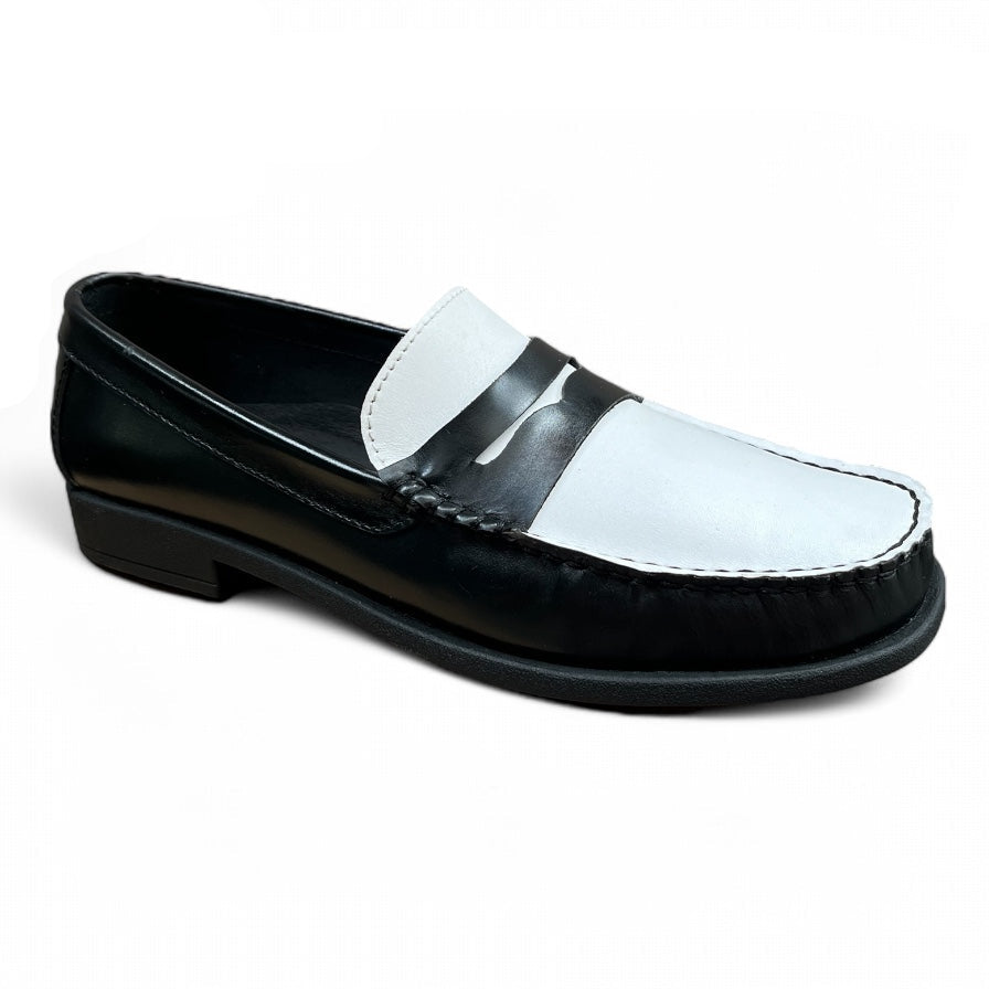 Men's Penny Loafer Black White