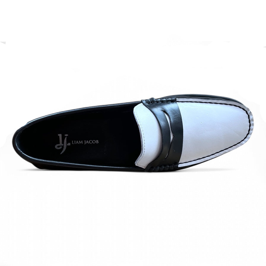 Men's Penny Loafer Black White