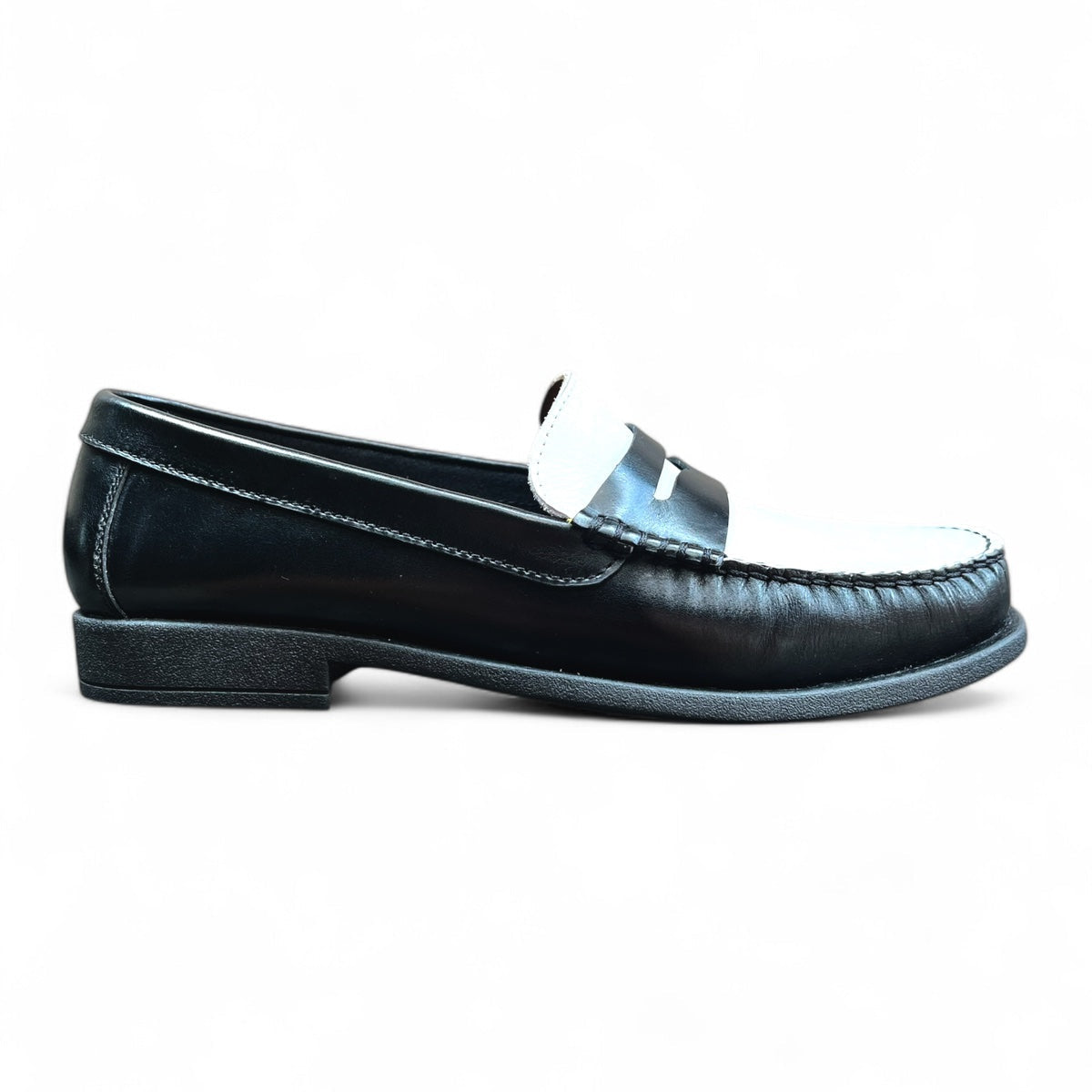 Men's Penny Loafer Black White