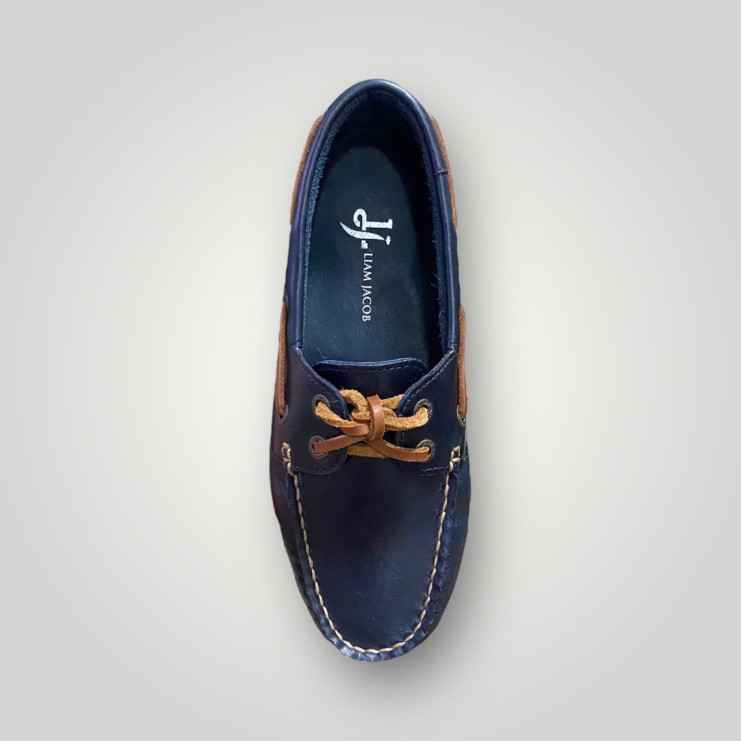 Navy blue boat shoes womens on sale