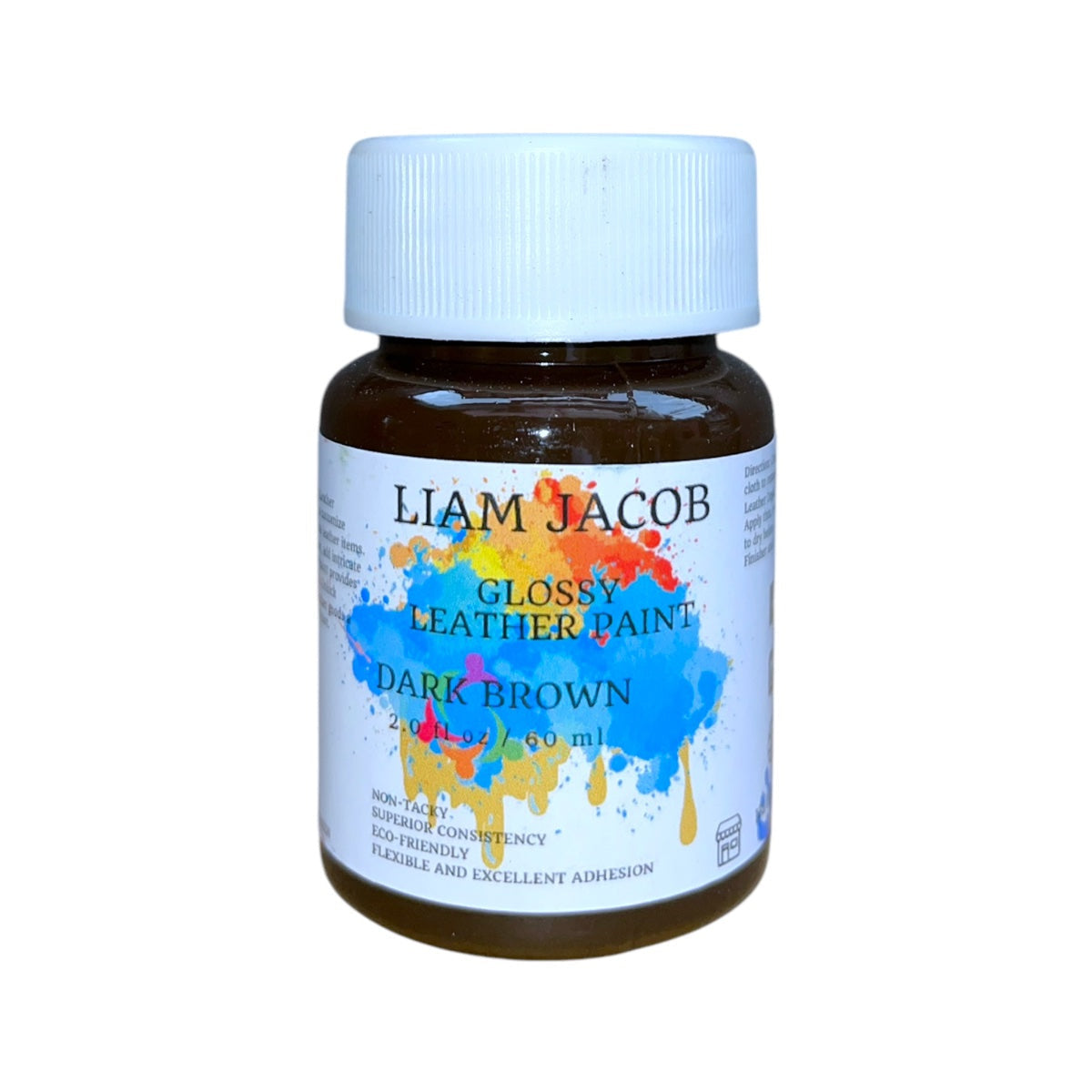 Liam Jacob Glossy Dark Brown Leather Paint