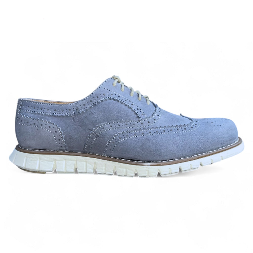 Men's Gray Casual Wingtip Oxford