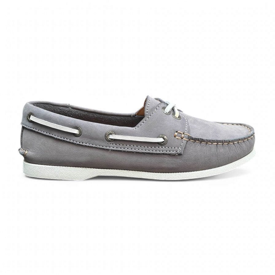 Women Gray Nubuck Boat Shoes