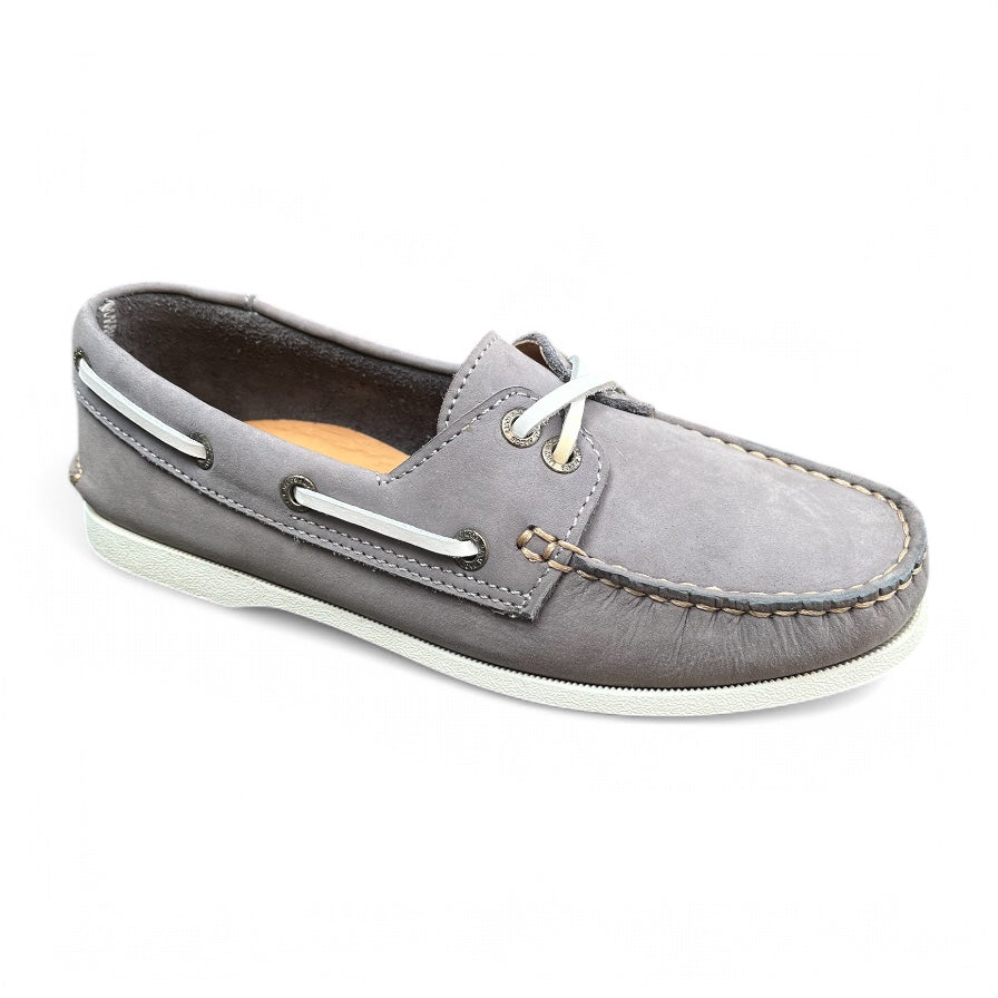 Women Gray Nubuck Boat Shoes