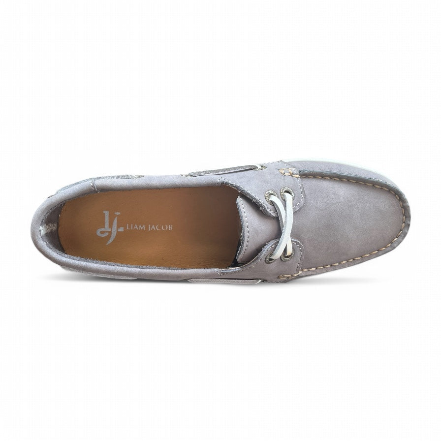 Women Gray Nubuck Boat Shoes