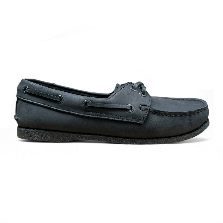 Women Jet Black Boat Shoes