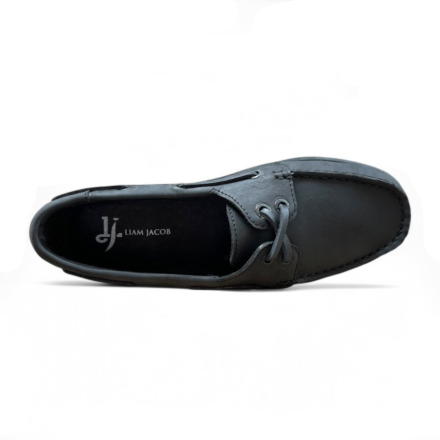 Women Jet Black Boat Shoes