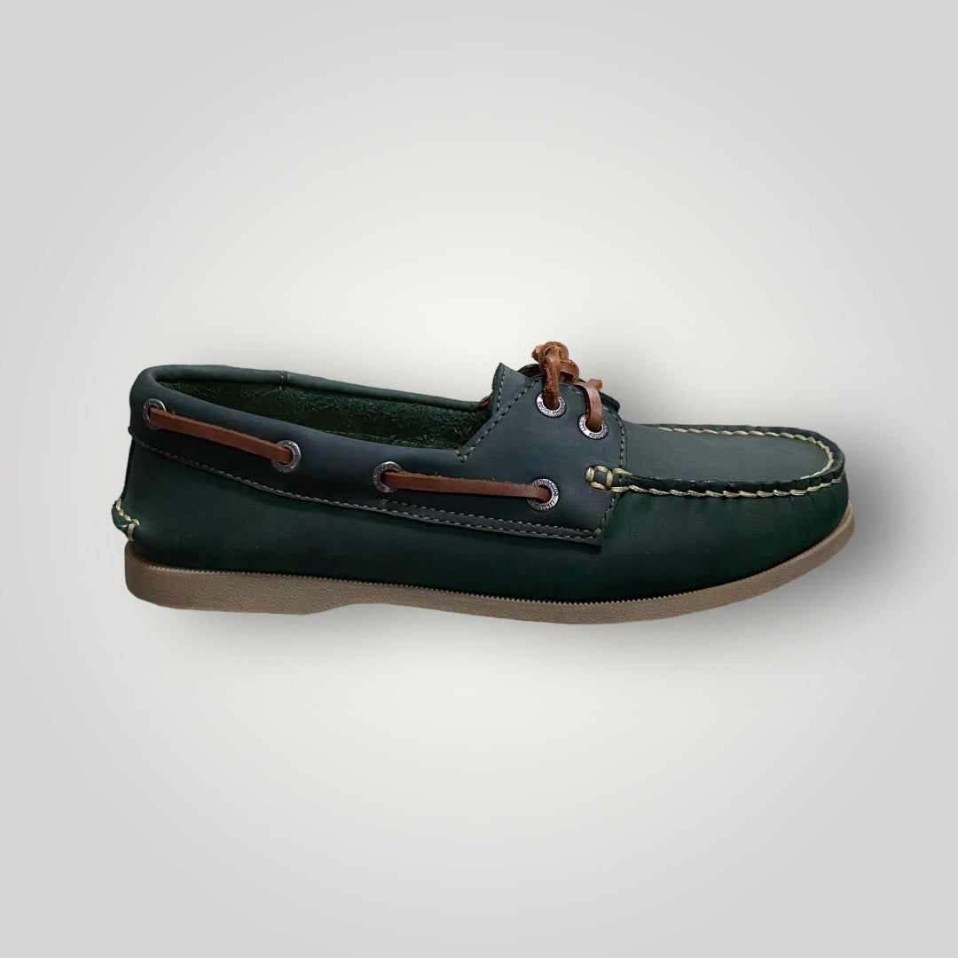 Women Midnight Green Boat Shoes