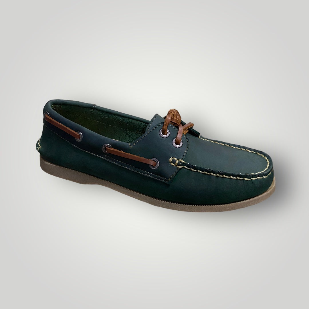 Women Midnight Green Boat Shoes