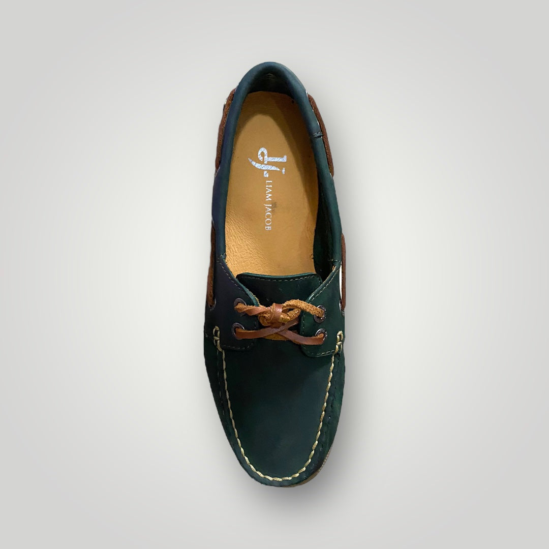 Women Midnight Green Boat Shoes