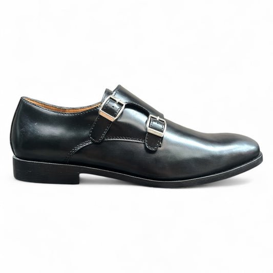 Men's Black Monk Strap Dress Shoes