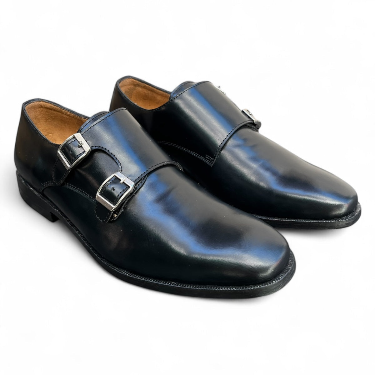 Men's Black Monk Strap Dress Shoes