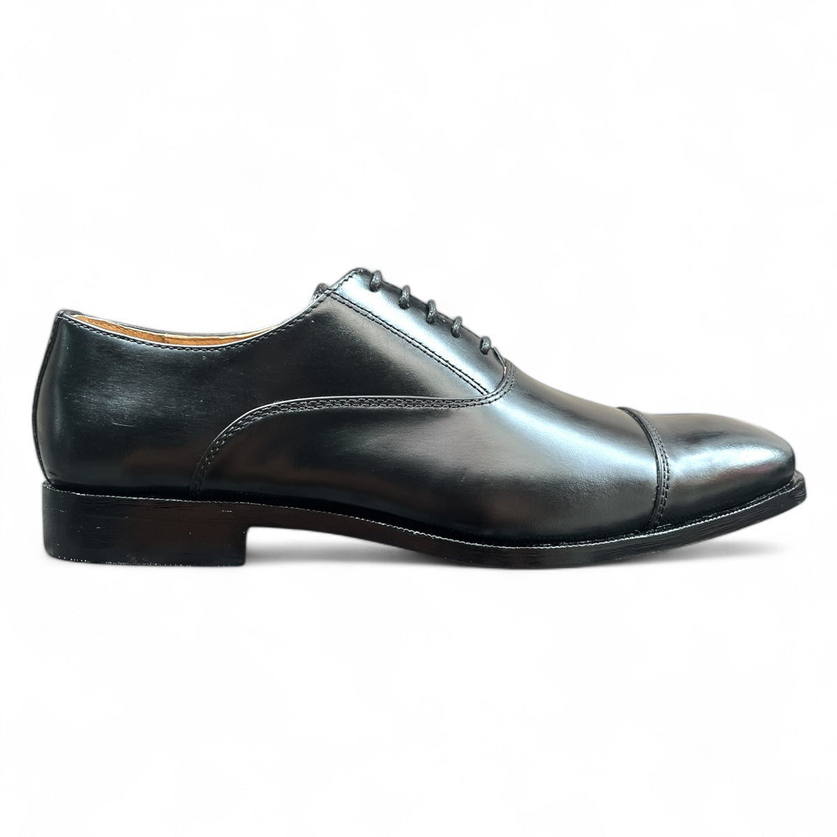 Men's Black Plain Captoe Oxford Dress Shoes