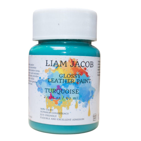 Liam Jacob Glossy Turquoise Leather Paint