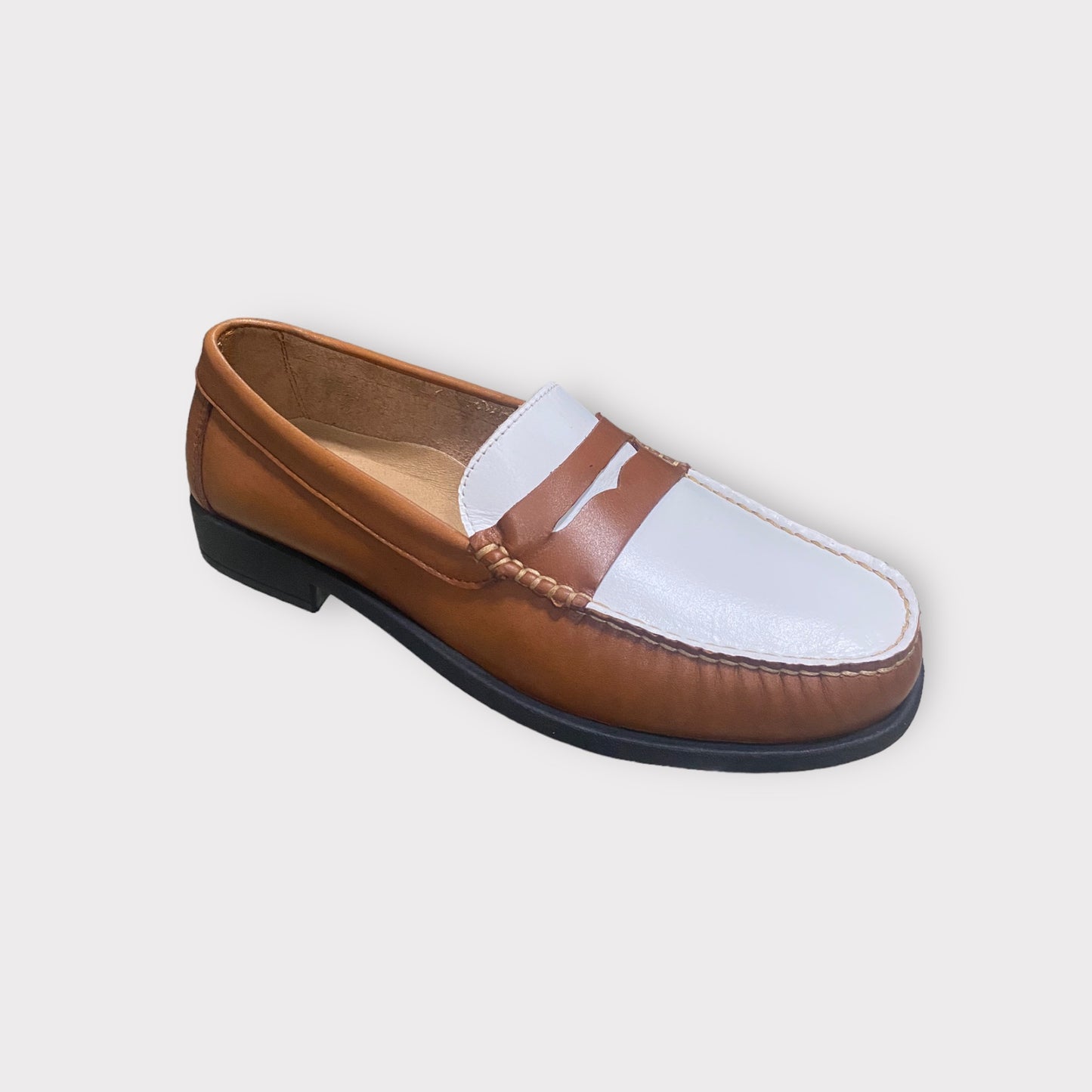 Men's Penny Loafer Tan White