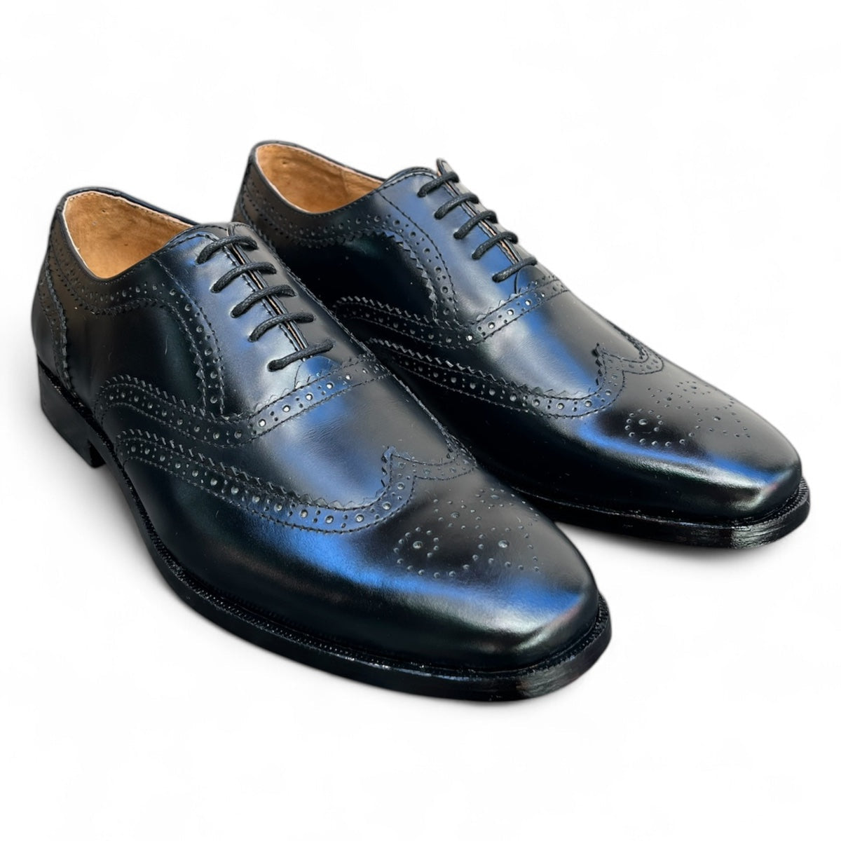 Men's Black Wingtip Oxford Dress Shoes