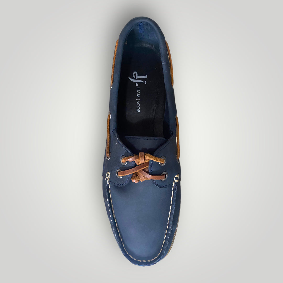 Liam Jacob Men's Midnight Blue Boat Shoe