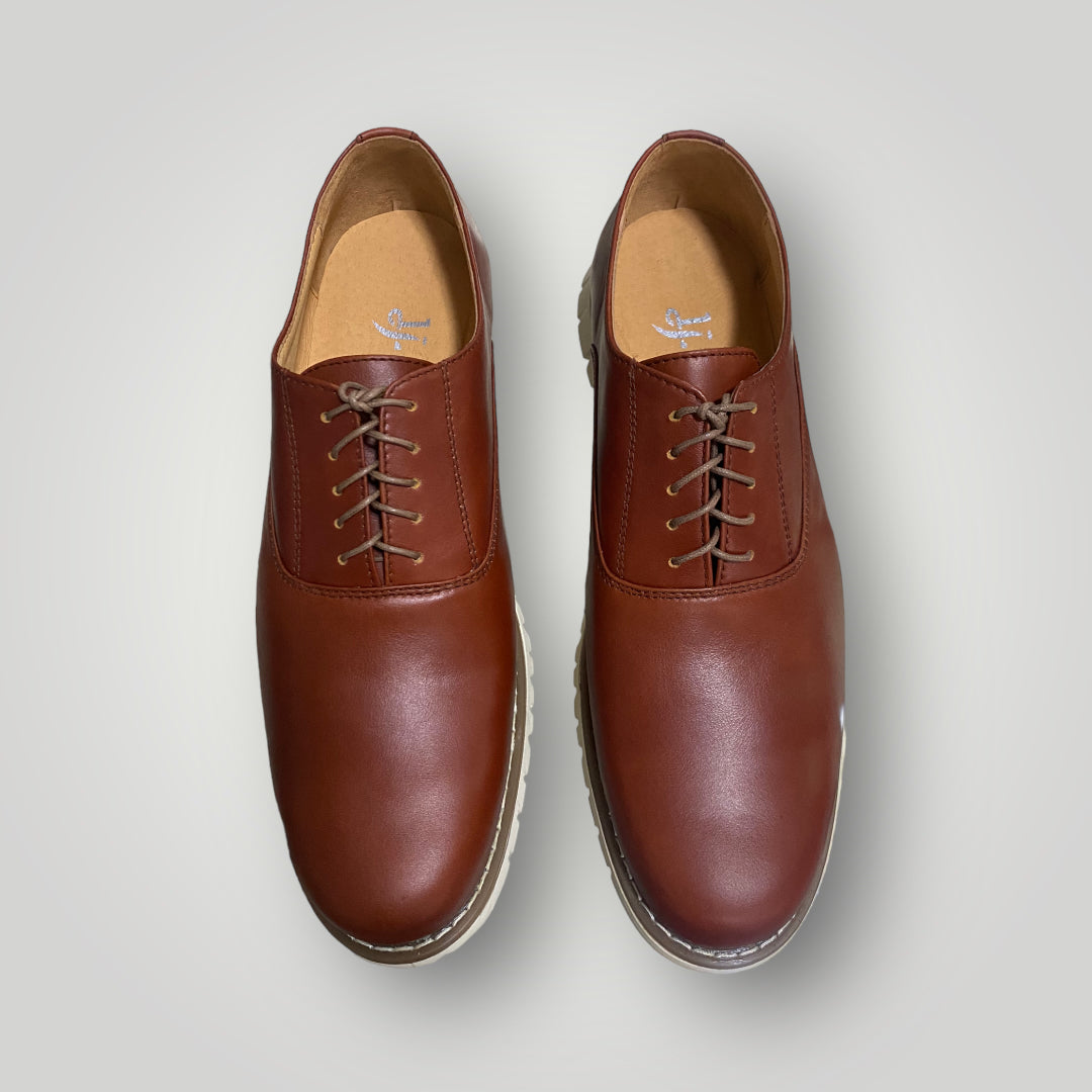 Men's Chestnut Plain Toe Cap Dress Shoe