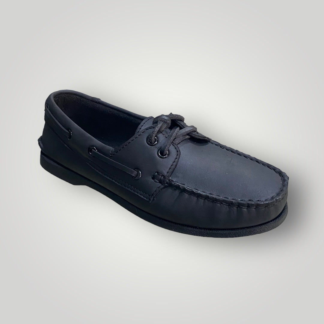 Women Jet Black Boat Shoes